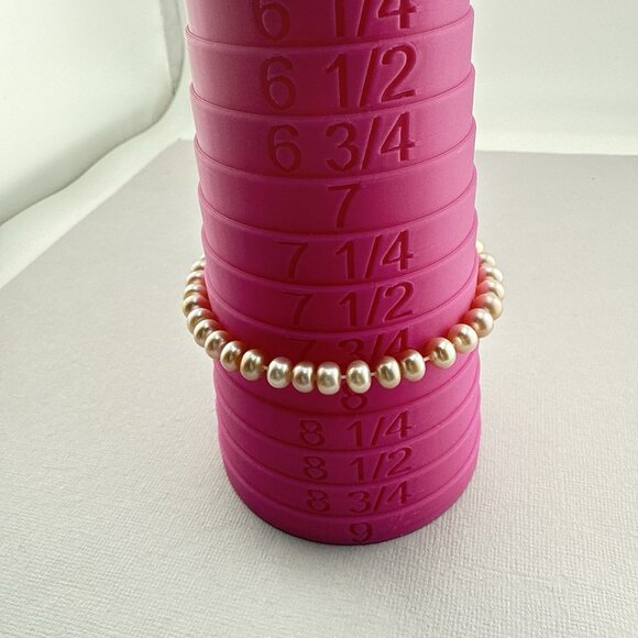 Honora Pearl Bracelet Stretch Set of 2 Pearls Blush Pink Pastel Stack Stackable - Picture 8 of 8